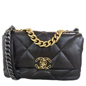Chanel Lambskin Medium 19 Flap Brown